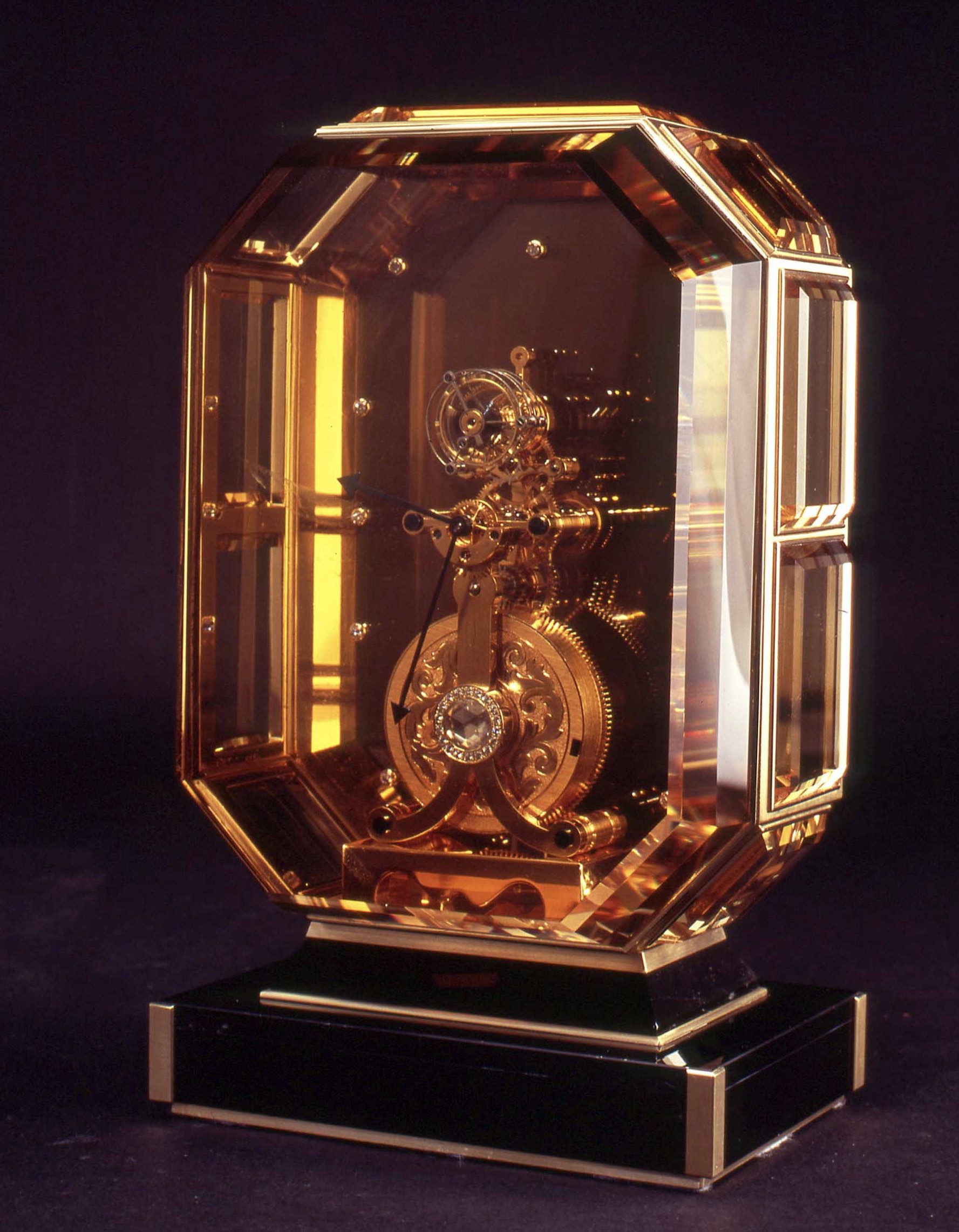 Octagon Citrine Clock